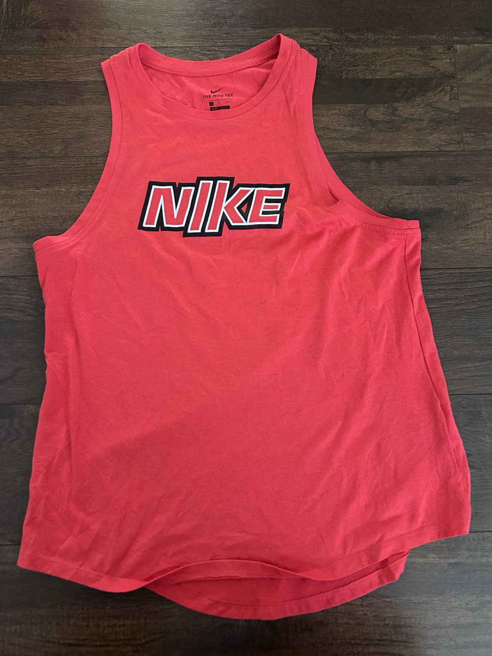 Nike Coral-Pink Sleeveless Tank with Vertical Logo